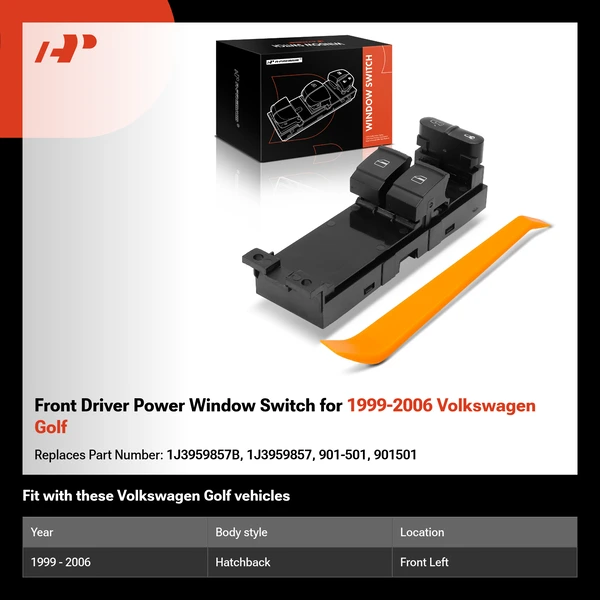Front Driver Power Window Switch for 1999-2006 Volkswagen Golf