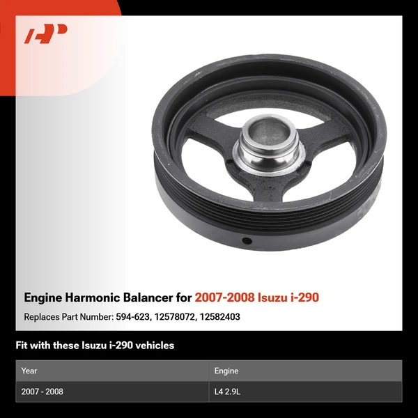 Engine Harmonic Balancer for 2007-2008 Isuzu i-290
