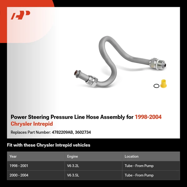 Power Steering Pressure Line Hose Assembly for 1998-2004 Chrysler Intrepid