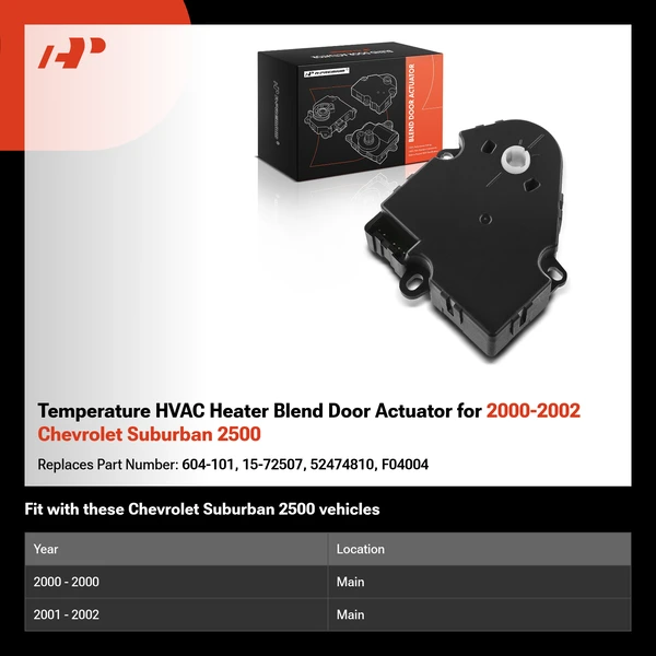 Temperature HVAC Heater Blend Door Actuator for 2000-2002 Chevrolet Suburban 2500