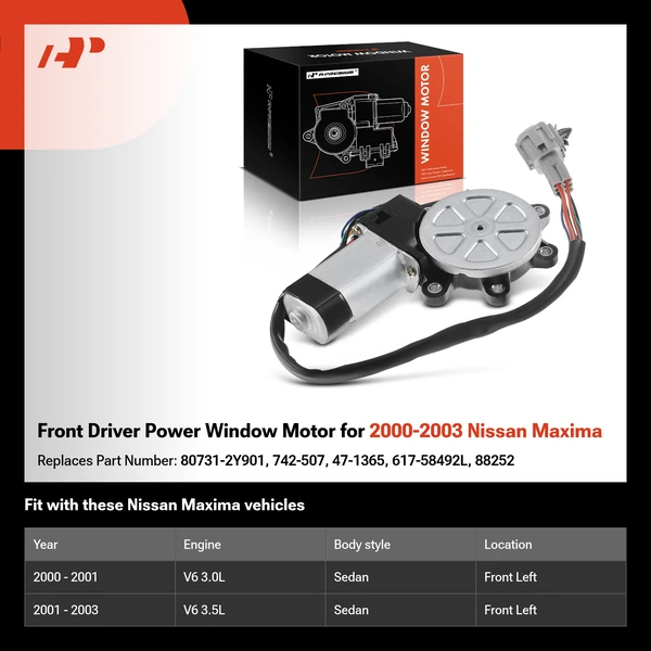 Front Driver Power Window Motor for 2000-2003 Nissan Maxima