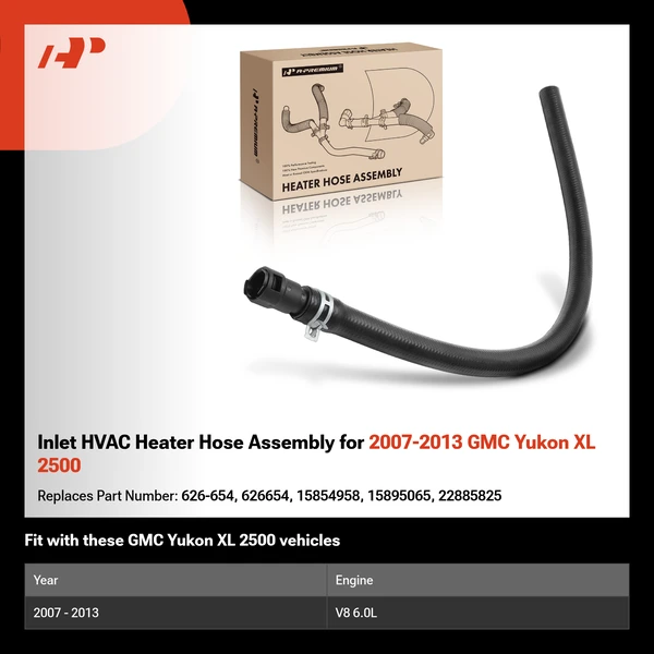 Inlet HVAC Heater Hose Assembly for 2007-2013 GMC Yukon XL 2500