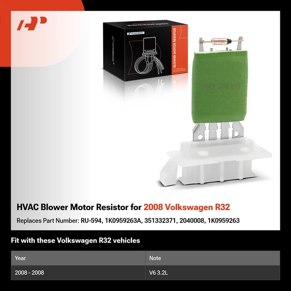 HVAC Blower Motor Resistor for 2008 Volkswagen R32