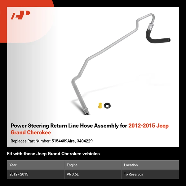 Power Steering Return Line Hose Assembly for 2012-2015 Jeep Grand Cherokee