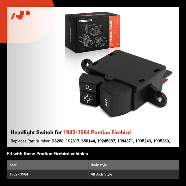 Headlight Switch for 1982-1984 Pontiac Firebird