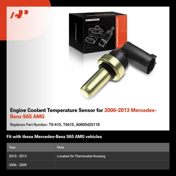 Engine Coolant Temperature Sensor for 2006-2013 Mercedes-Benz S65 AMG