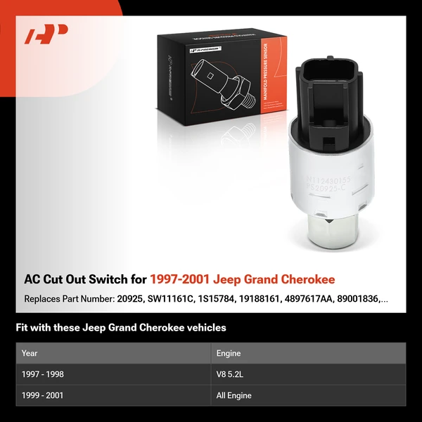 AC Cut Out Switch for 1997-2001 Jeep Grand Cherokee