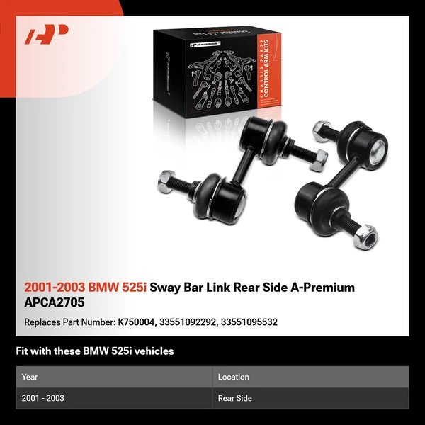 2001-2003 BMW 525i Sway Bar Link Rear Side A-Premium APCA2705