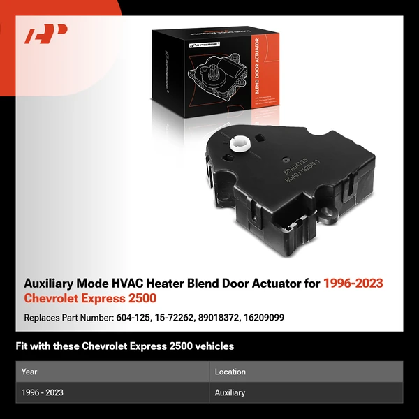 Auxiliary Mode HVAC Heater Blend Door Actuator for 1996-2023 Chevrolet Express 2500