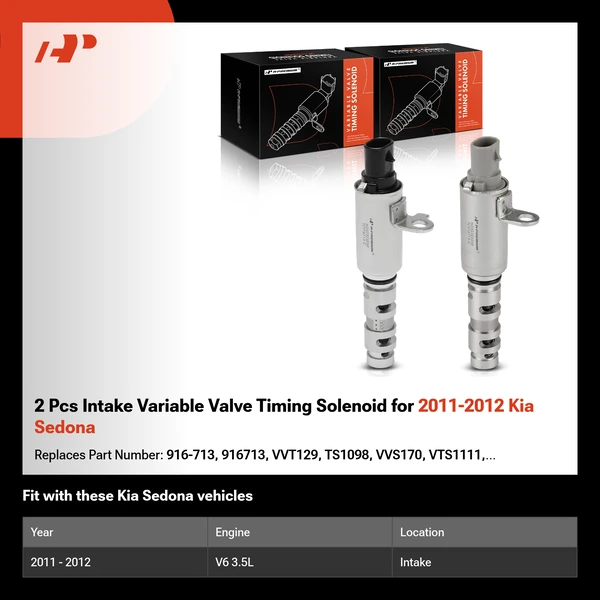 2 Pcs Intake Variable Valve Timing Solenoid for 2011-2012 Kia Sedona