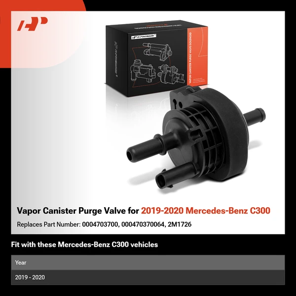 Vapor Canister Purge Valve for 2019-2020 Mercedes-Benz C300