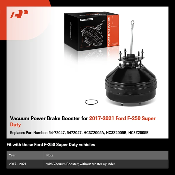 Vacuum Power Brake Booster for 2017-2021 Ford F-250 Super Duty