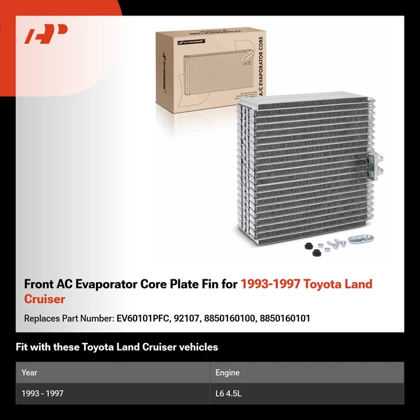 Front AC Evaporator Core Plate Fin for 1993-1997 Toyota Land Cruiser