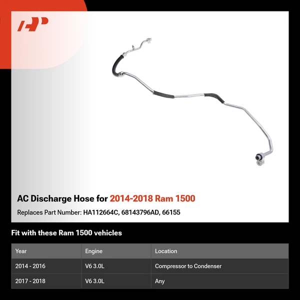 AC Discharge Hose for 2014-2018 Ram 1500