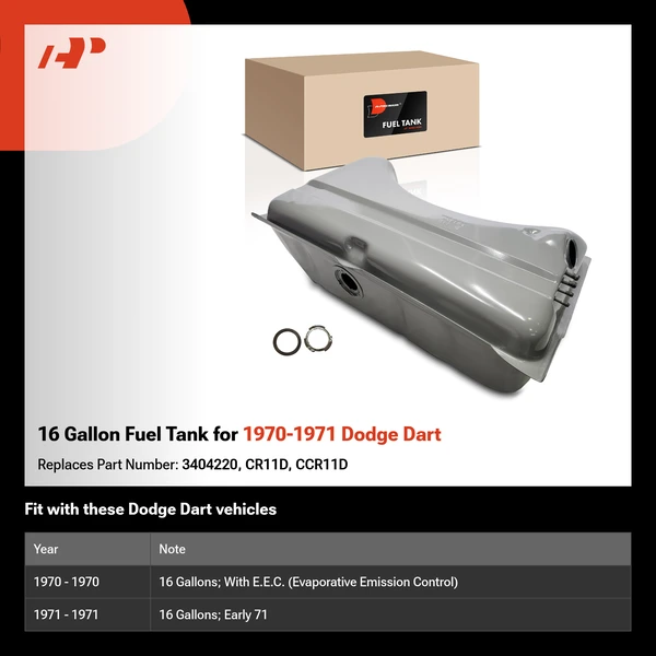 16 Gallon Fuel Tank for 1970-1971 Dodge Dart
