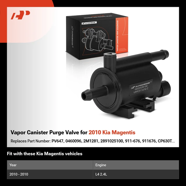 Vapor Canister Purge Valve for 2010 Kia Magentis