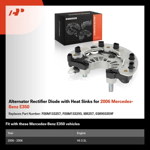 Alternator Rectifier Diode with Heat Sinks for 2006 Mercedes-Benz E350