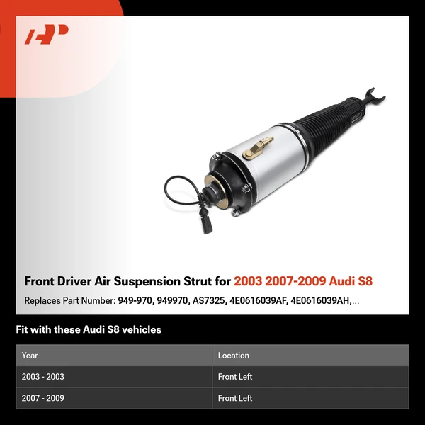 Front Driver Air Suspension Strut for 2003 2007-2009 Audi S8