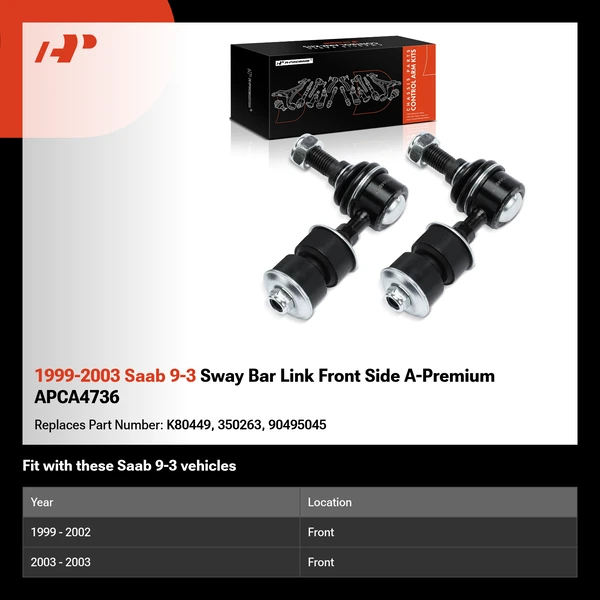 1999-2003 Saab 9-3 Sway Bar Link Front Side A-Premium APCA4736