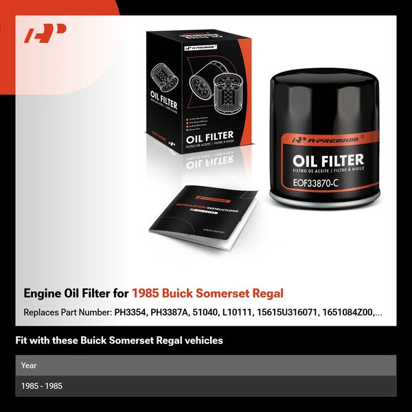 Engine Oil Filter for 1985 Buick Somerset Regal