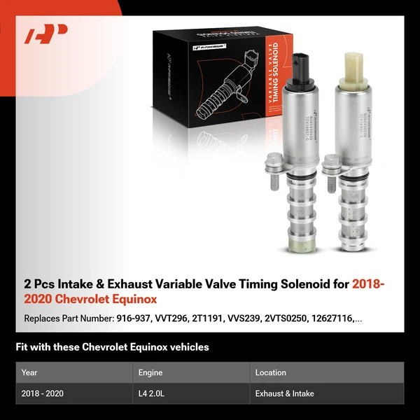 2 Pcs Intake & Exhaust Variable Valve Timing Solenoid for 2018-2020 Chevrolet Equinox