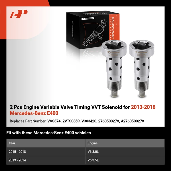 2 Pcs Engine Variable Valve Timing VVT Solenoid for 2013-2018 Mercedes-Benz E400