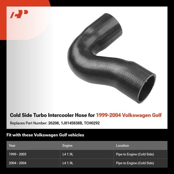 Cold Side Turbo Intercooler Hose for 1999-2004 Volkswagen Golf