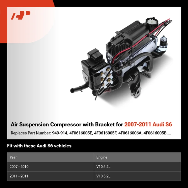 Air Suspension Compressor with Bracket for 2007-2011 Audi S6
