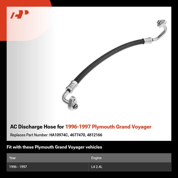 AC Discharge Hose for 1996-1997 Plymouth Grand Voyager