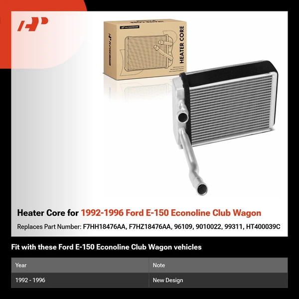 Heater Core for 1992-1996 Ford E-150 Econoline Club Wagon