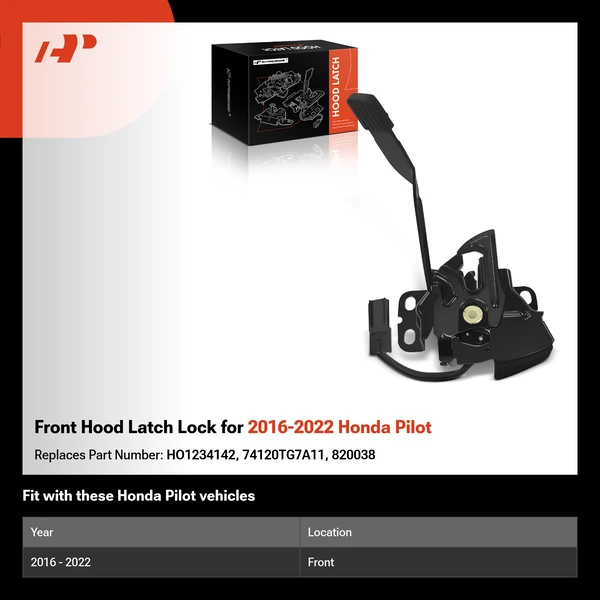Front Hood Latch Lock for 2016-2022 Honda Pilot
