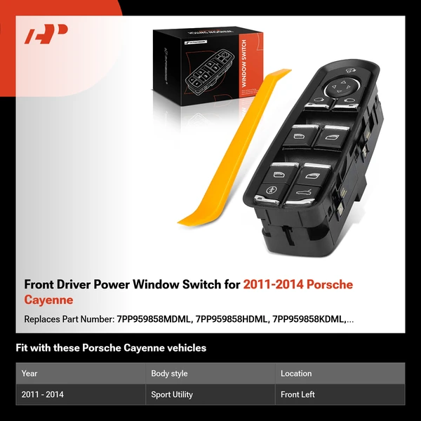 Front Driver Power Window Switch for 2011-2014 Porsche Cayenne