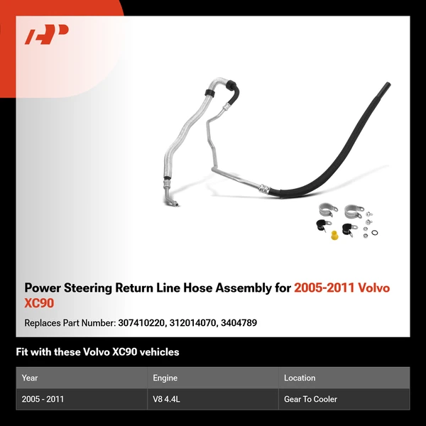 Power Steering Return Line Hose Assembly for 2005-2011 Volvo XC90