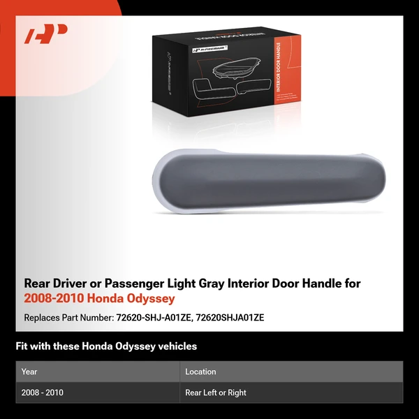 Rear Driver or Passenger Light Gray Interior Door Handle for 2008-2010 Honda Odyssey