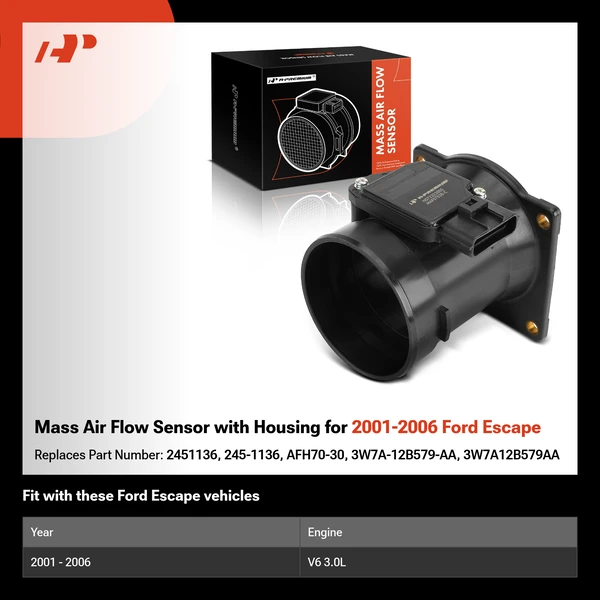 Mass Air Flow Sensor with Housing  for 2001-2006 Ford Escape