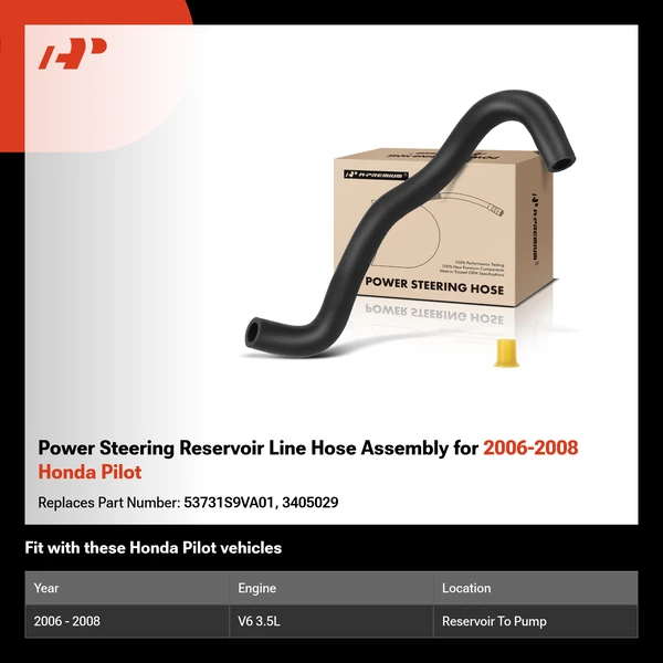 Power Steering Reservoir Line Hose Assembly for 2006-2008 Honda Pilot