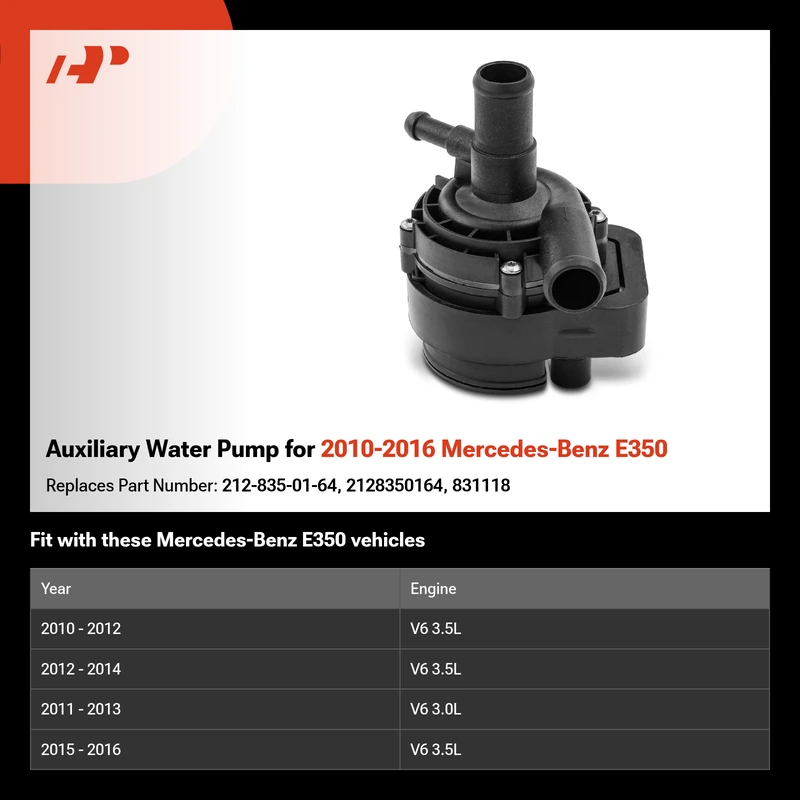 Auxiliary Water Pump for 2010-2016 Mercedes-Benz E350