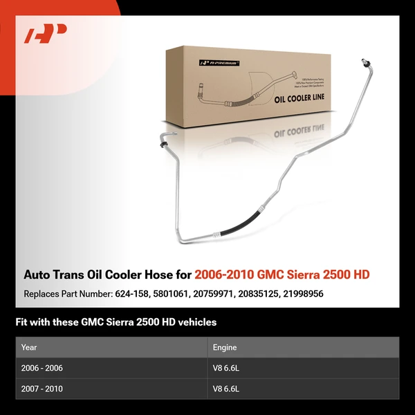Auto Trans Oil Cooler Hose for 2006-2010 GMC Sierra 2500 HD