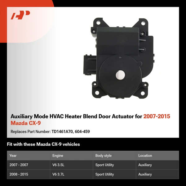 Auxiliary Mode HVAC Heater Blend Door Actuator for 2007-2015 Mazda CX-9
