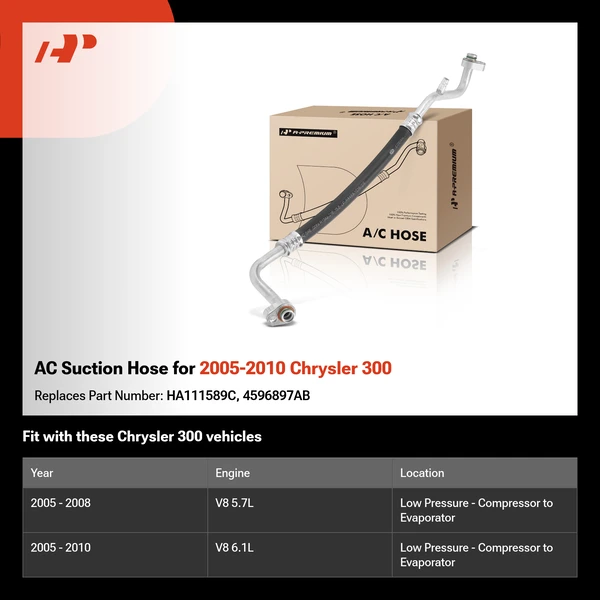 AC Suction Hose for 2005-2010 Chrysler 300