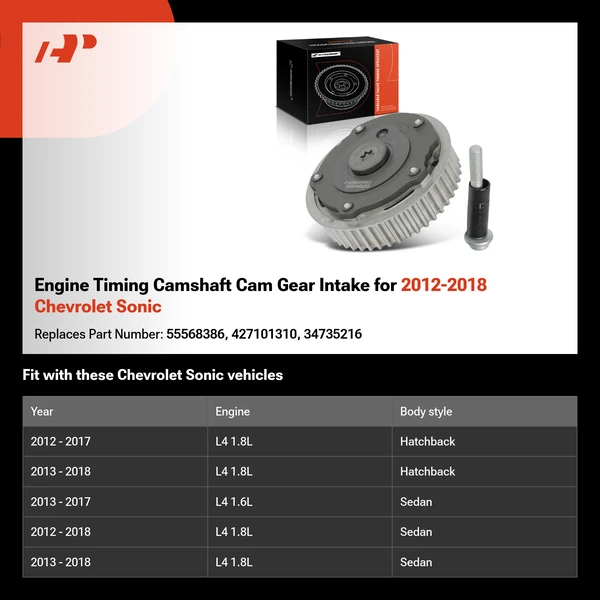 Engine Timing Camshaft Cam Gear Intake for 2012-2018 Chevrolet Sonic