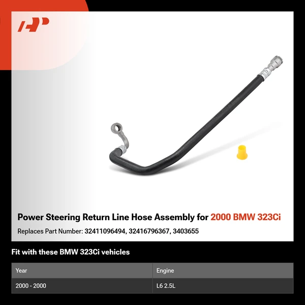 Power Steering Return Line Hose Assembly for 2000 BMW 323Ci