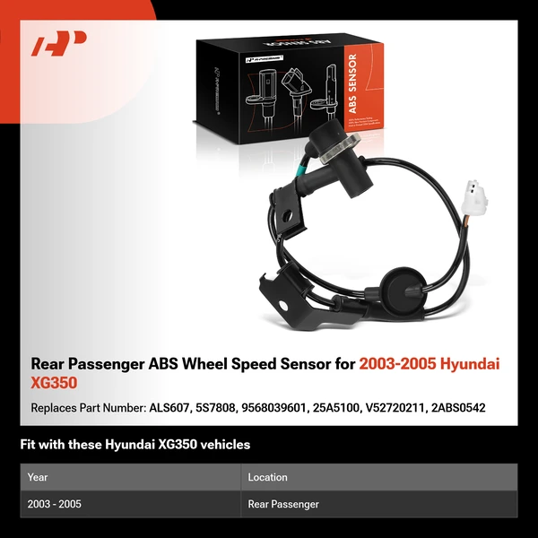 Rear Passenger ABS Wheel Speed Sensor for 2003-2005 Hyundai XG350