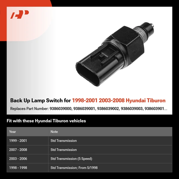 Back Up Lamp Switch for 1998-2001 2003-2008 Hyundai Tiburon
