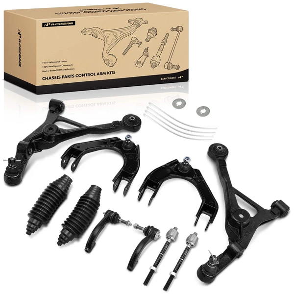1996-2006 Chrysler Sebring A Set of 10 Control Arm Ball Joint and Tie Rod End Kit Front Side A-Premium APCA3346