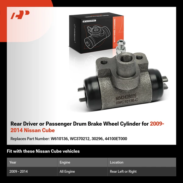 Rear Driver or Passenger Drum Brake Wheel Cylinder for 2009-2014 Nissan Cube
