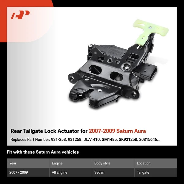 Rear Tailgate Lock Actuator for 2007-2009 Saturn Aura