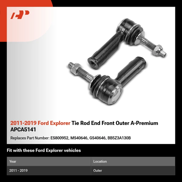 2011-2019 Ford Explorer Tie Rod End Front Outer A-Premium APCA5141