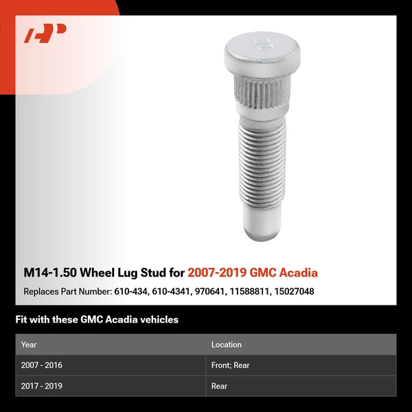 M14-1.50 Wheel Lug Stud for 2007-2019 GMC Acadia