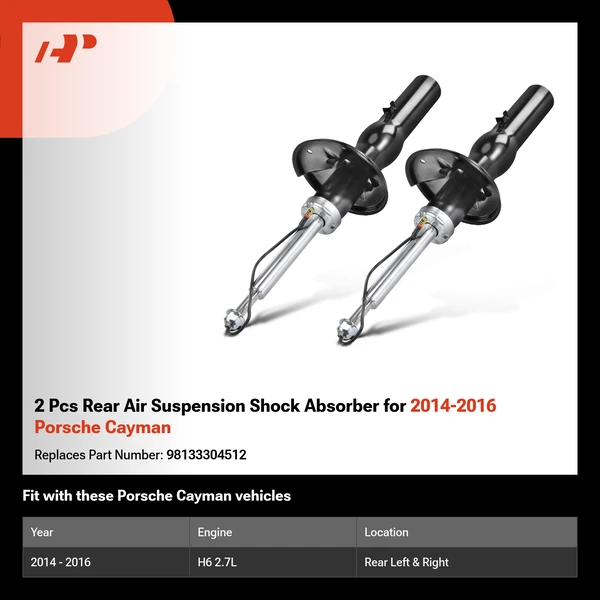 2 Pcs Rear Air Suspension Shock Absorber for 2014-2016 Porsche Cayman
